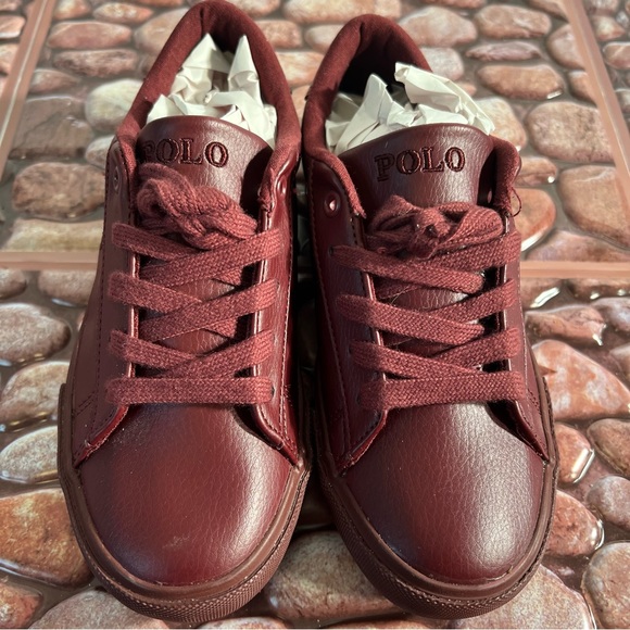 Polo Ralph Lauren Other - NWOT | Polo Ralph Lauren Boys Casual Leather Sneakers: Size 1: Color: Burgundy